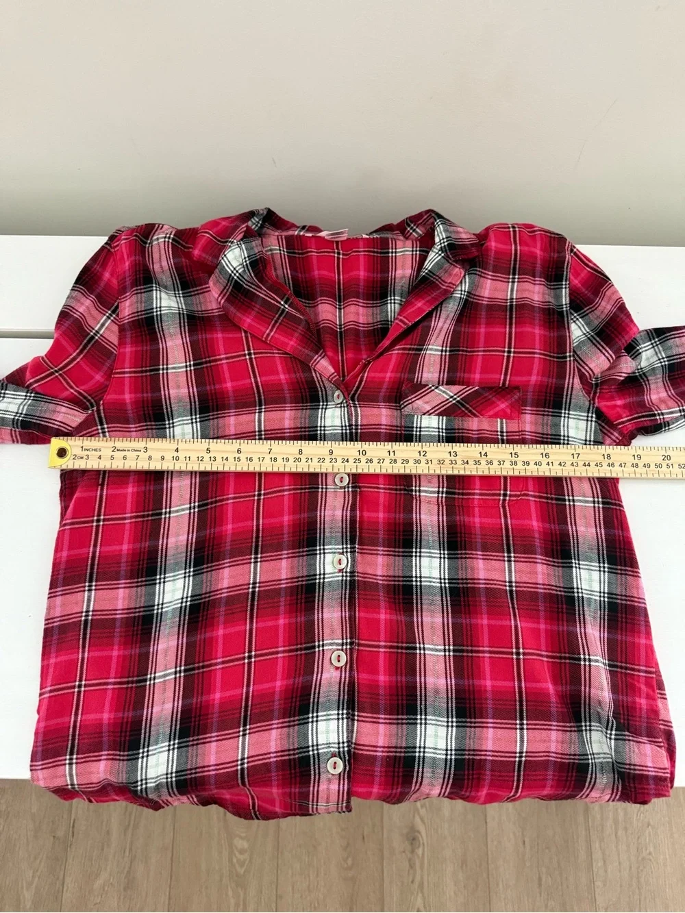 Victoria’s Secret Plaid Pajama Set XS Red Pink Button Up Pants